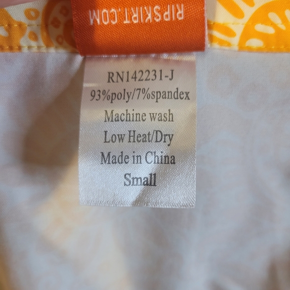 Orange Floral Rip Skirt Wrap Mini Skirt. Size S - Picture 4 of 8